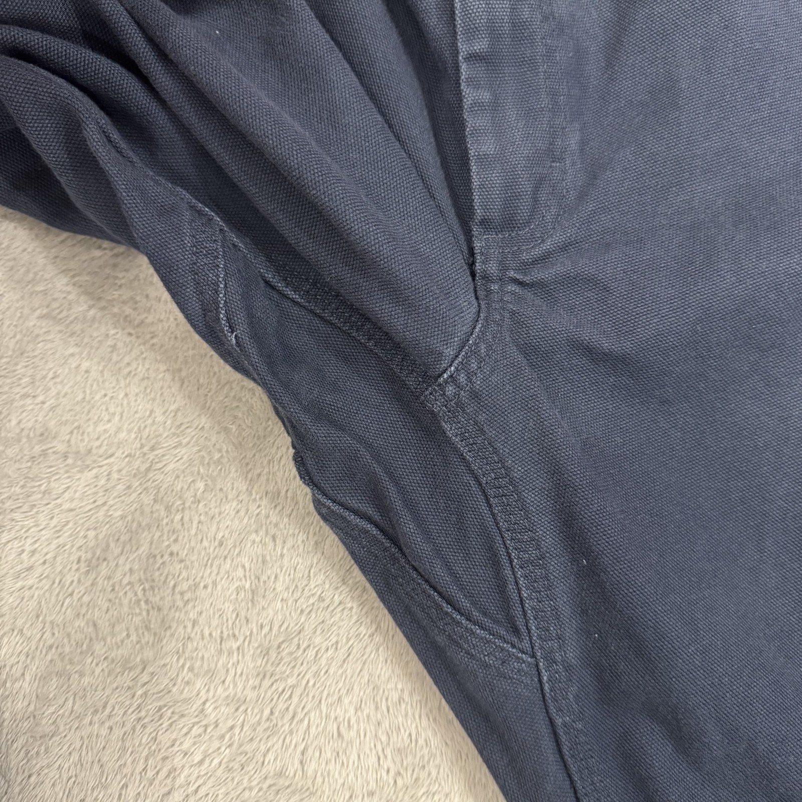 Duluth Trading Fire Hose Pants Mens 42×34 Blue Canvas Gusseted Hammer Loop Cargo