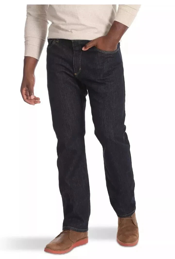Wrangler Men’s Regular Fit Regular at Seat & Thigh Pants, Dark Blue, Size 38X32