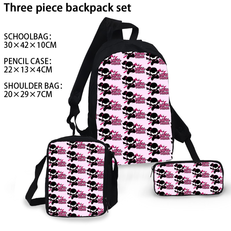 3pcs Set Ninja Kidz School Backpack Shoulder Bags Pencil Case Bag set kids bags