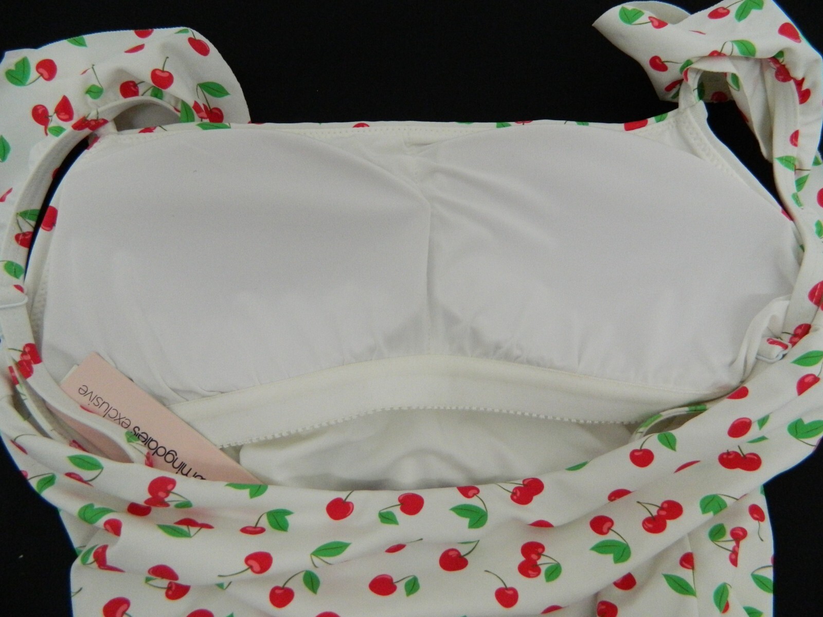 Aqua Swim White Cherries Flutter Sleeve 1-Piece Swimsuit NWT $98 Medium