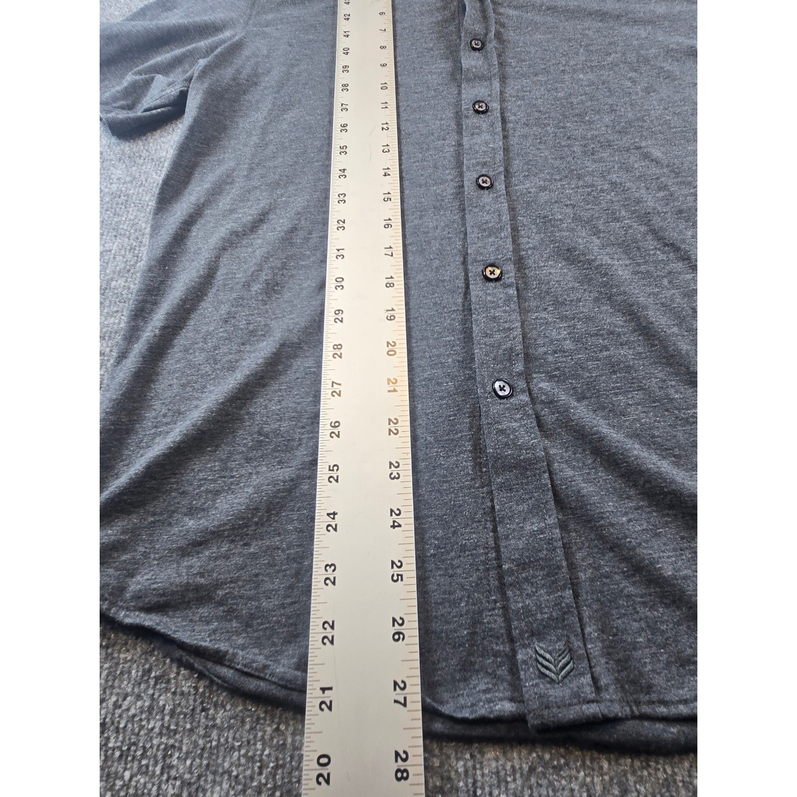 Buttercloth Icy Cotton Mens Short Sleeve Button Down Shirt Gray Regular Fit M