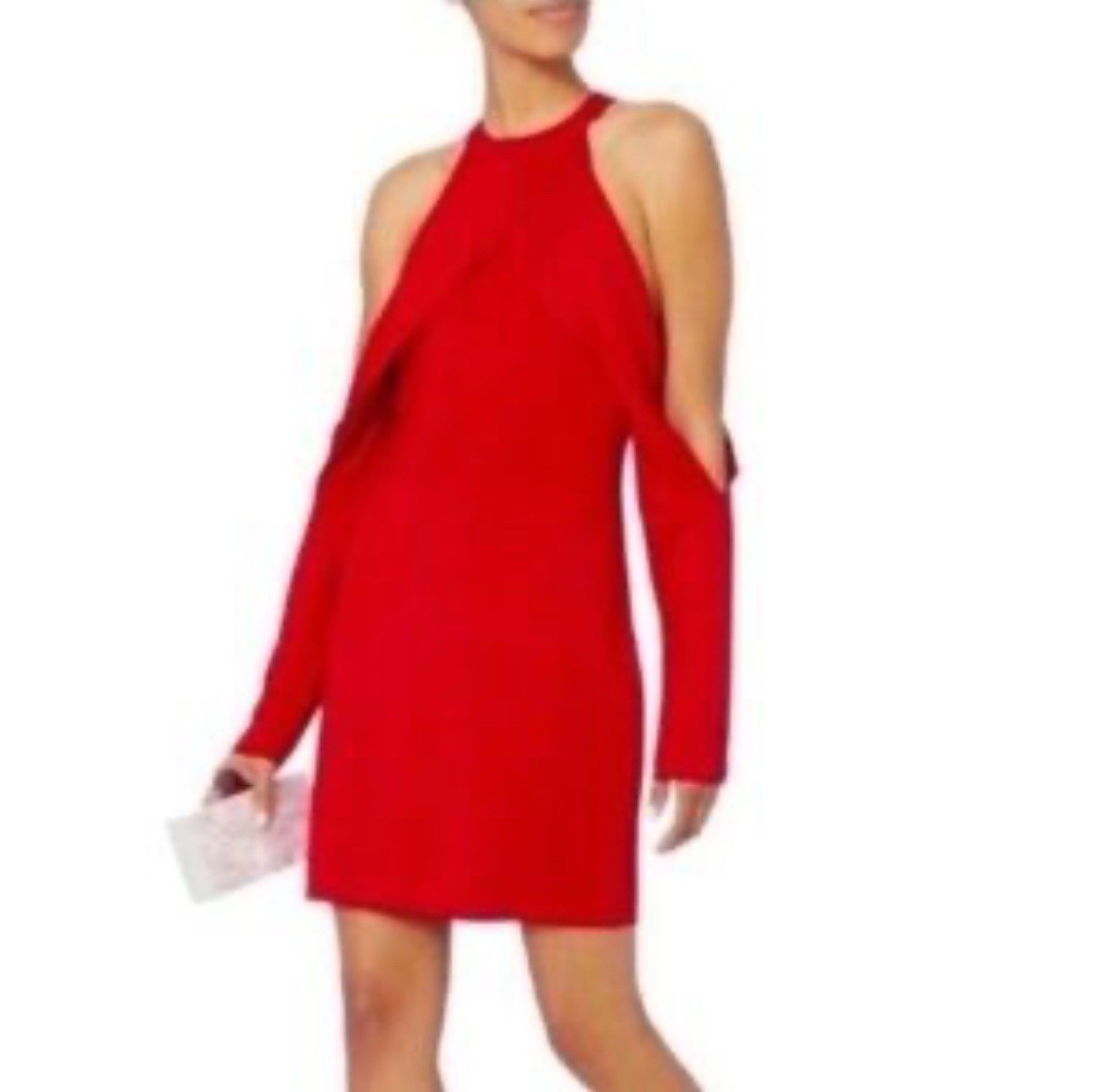 Dion Lee Women’s Sleeve Release Stretch Knit Dress- Cherry Red- (US 6)