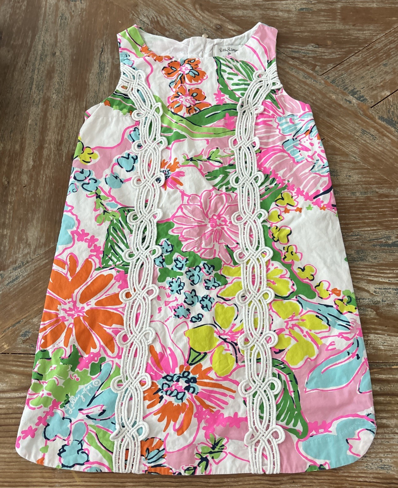 Lilly Pulitzer Girls Nosey Posey Floral Shift Dress S 6/6X