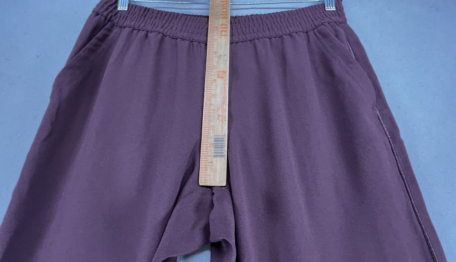 Lands End Pants Womens 12 Burgundy Slim Leg Crepe Elastic Waist Pull On Office