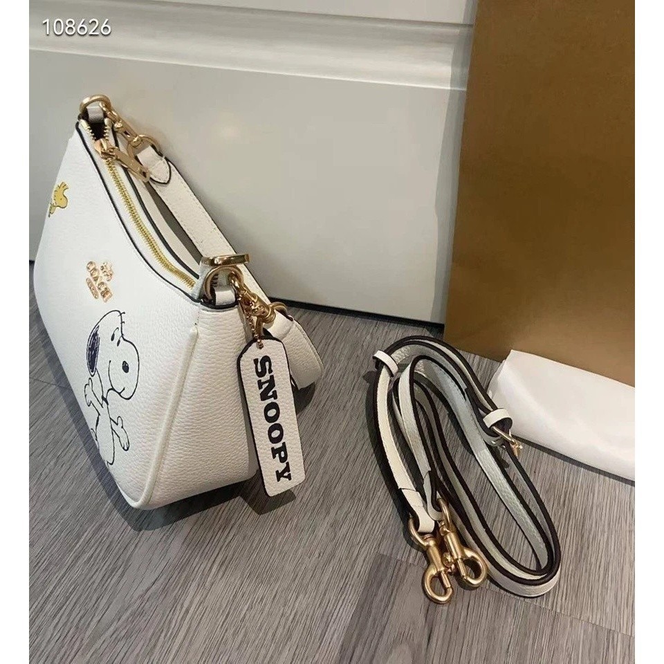 CBJ76 COACH x PEANUTS Chalk Multi Teri Shoulder Bag Snoopy Outlet Products NWT
