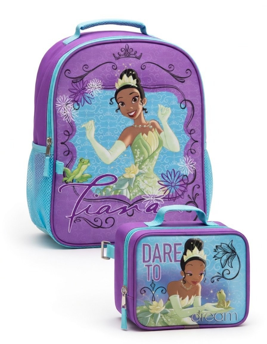 Fast Forward Tiana 16″ Backpacks With Lunch Bag – Licensed Characters Kids…