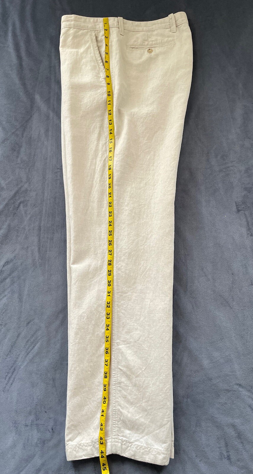 NAUTICA Men’s 52% Linen 48%Cotton Flat Front Pants Gray Size 36W X 34L