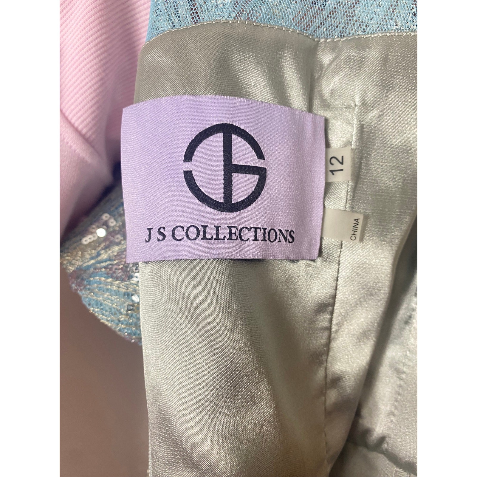 NWT JS Collections Dress 12 Blue Mother of the Bride Wedding Guest Formal Gown