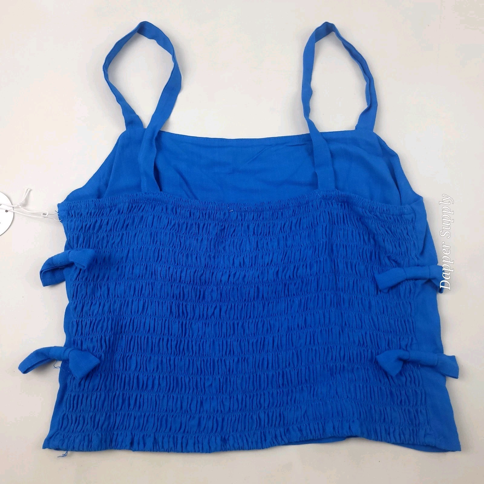 Sienna Sky Blue Tank Top Strap Sz Large Stretchy Bows New