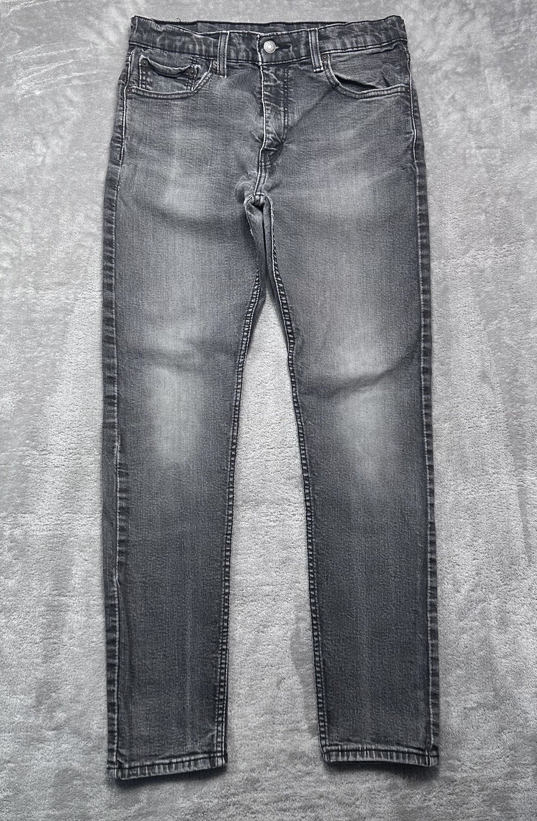 Levi’s Slim Taper Jeans Charcoal Gray Fits Size 30Wx29L Stretch Denim
