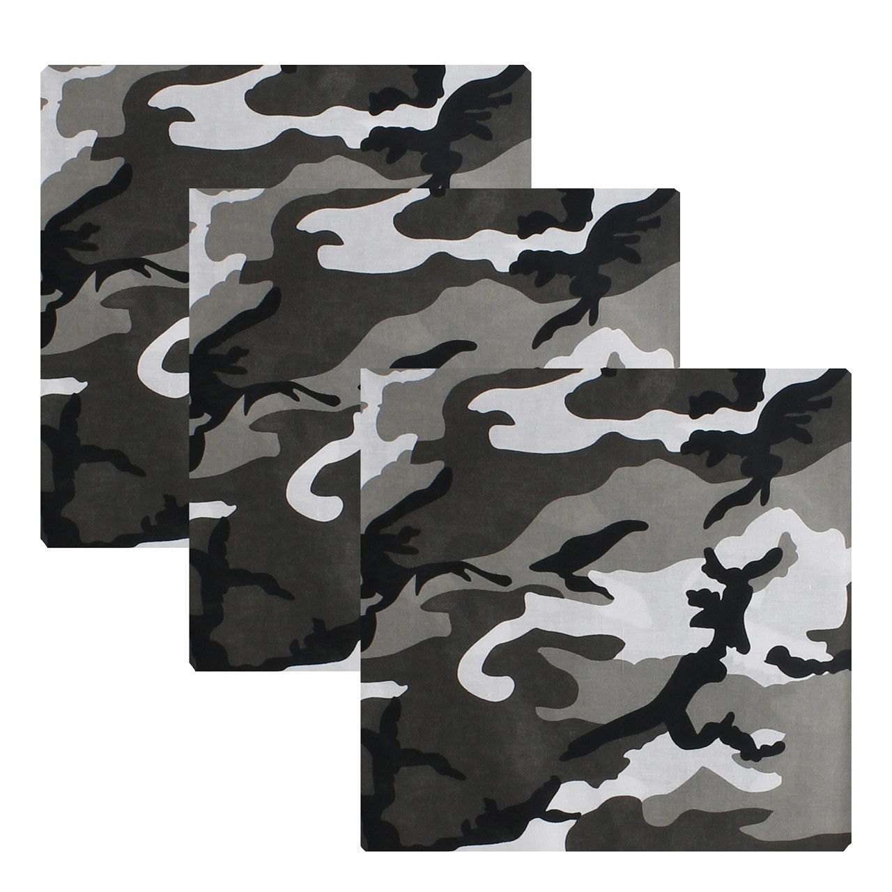 Camouflage Jumbo 27″ Bandana Tactical 100% Cotton Bandanna Head Cover 3Pack