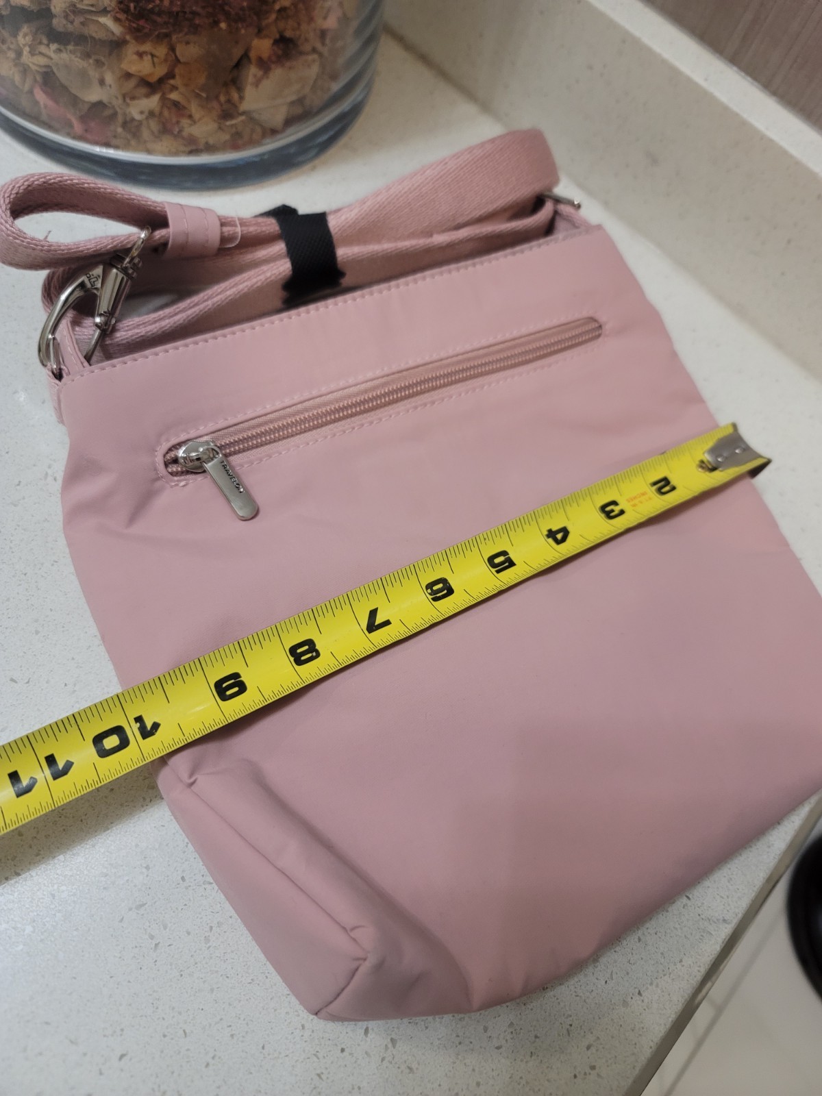Travelon Anti-Theft Roam Crossbody Bag Zip Closure Adjustable Strap New Peach