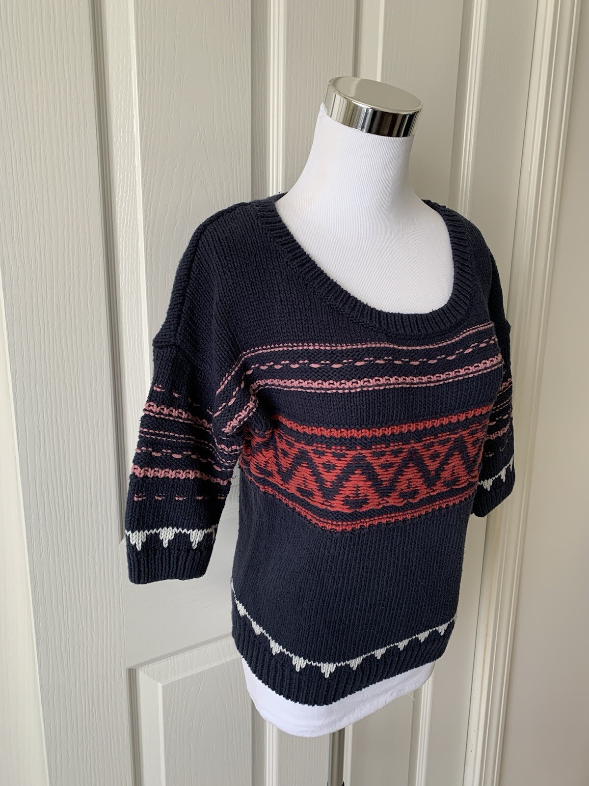 AMERICAN EAGLE PRETTY COTTON ACRYLIC BLEND SHORT SLEEVE SWEATER – SIZE S