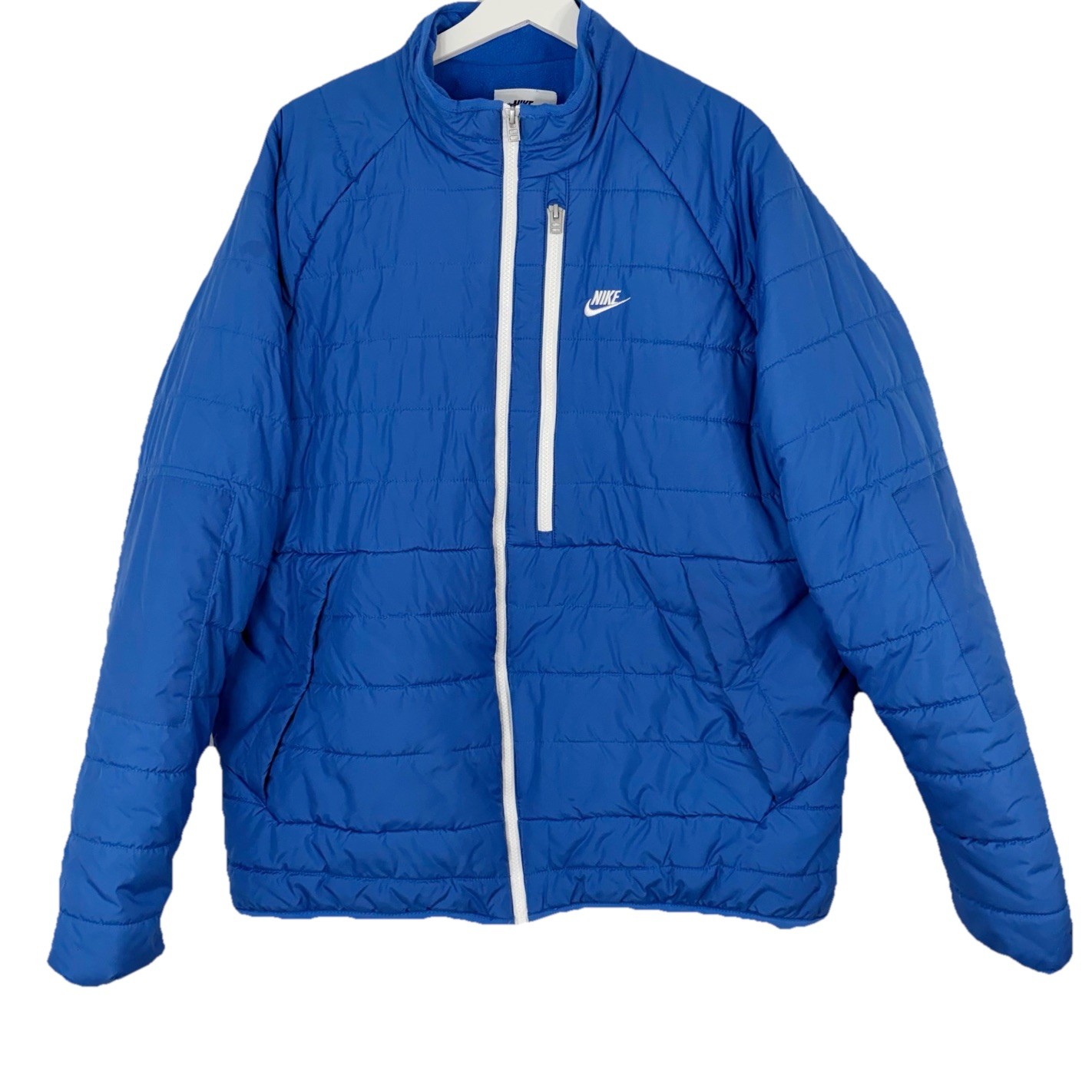 NIKE XL Therma-FIT Legacy Puffer Jacket Blue White Swoosh Full Zip dq4929 Men’s