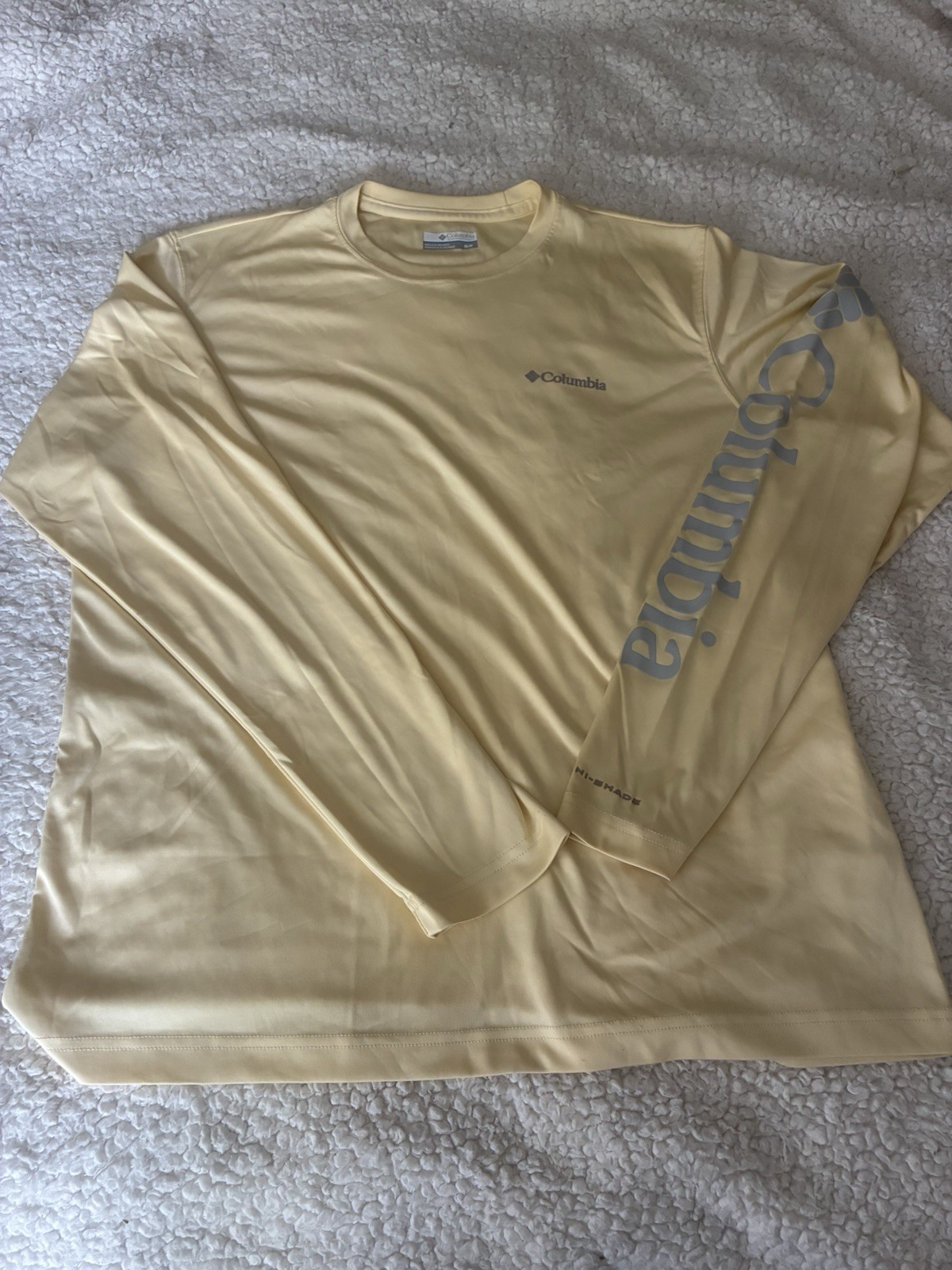 Columbia Sportswear Omni-Shade Sun Protection Shirt, Yellow, Men’s Size Medium