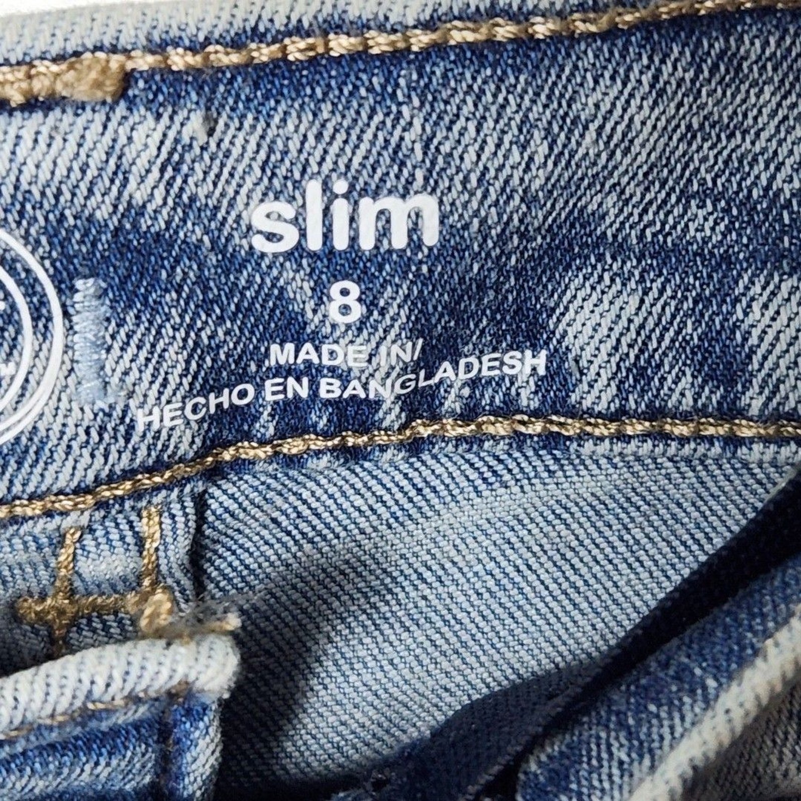 Boys Jeans Distressed Slim Stretch Adjustable Waist Sz 8 Reinforced Knee NWT