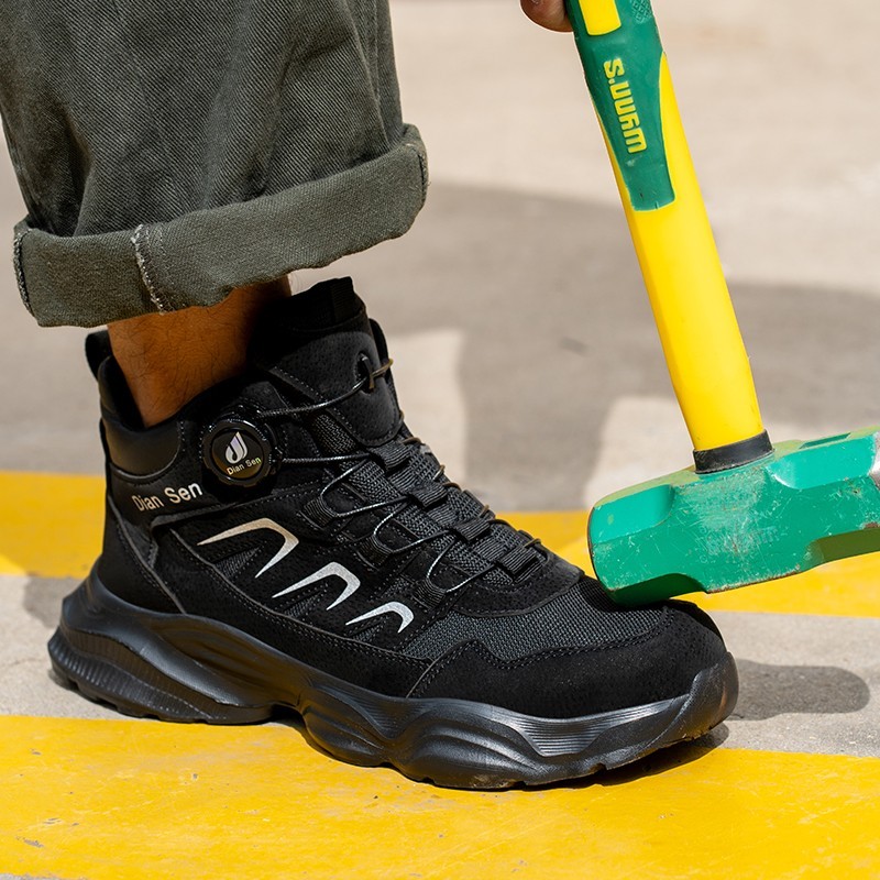 Men Work Boots Safety Shoes Anti-puncture Indestructible Steel Toe Shoes
