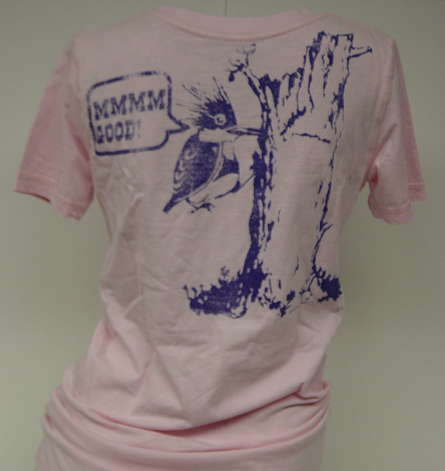 Womens Juniors David & Goliath Got Wood? MMMM Good! Pink Novelty Tee T-Shirt
