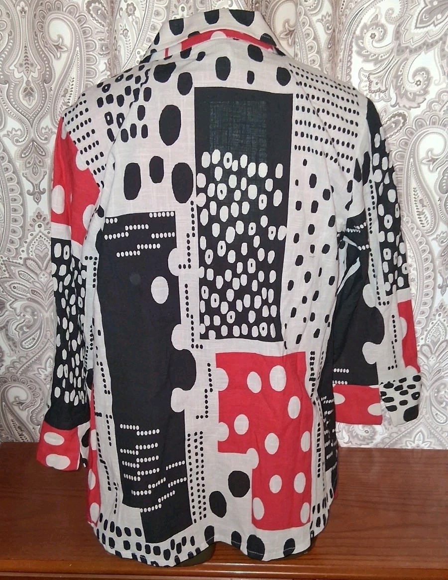 Parsley & Sage 2 Piece Art to Wear Margo Shirt & Red Top Size M