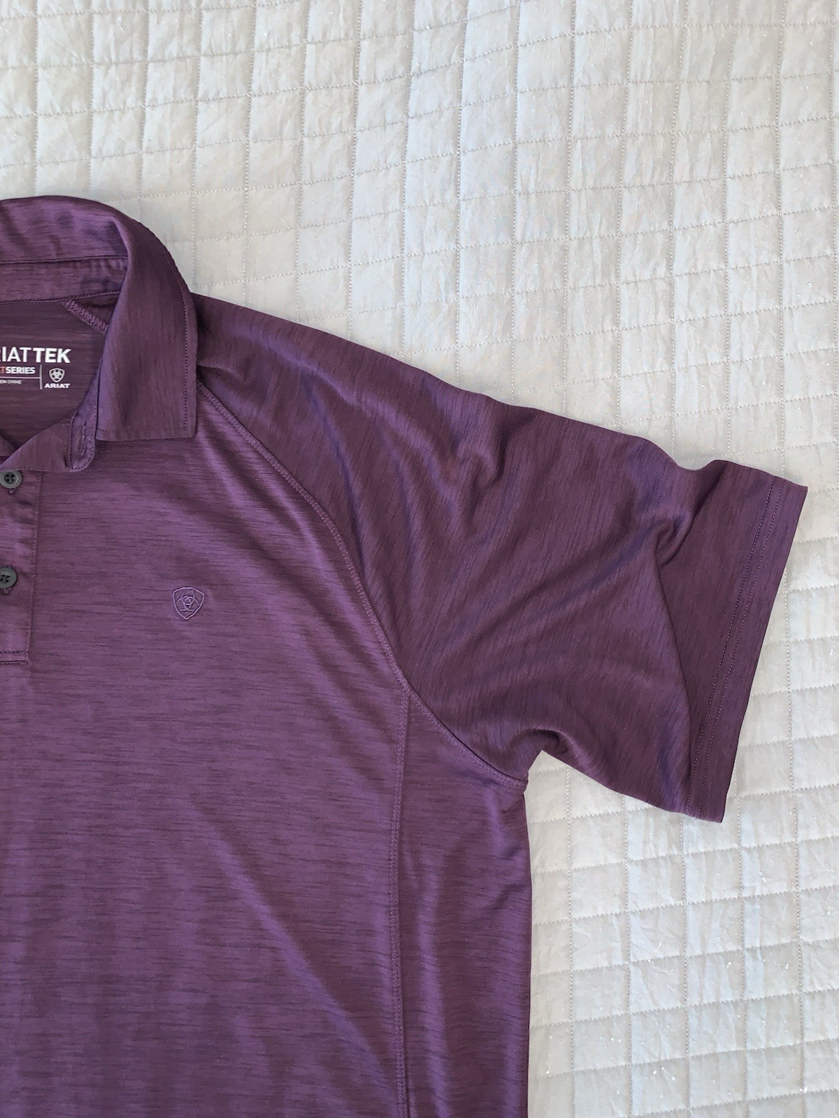 ARIAT TEK Heat Series Mens Large Burgandy Short Sleeve Polo Shirt