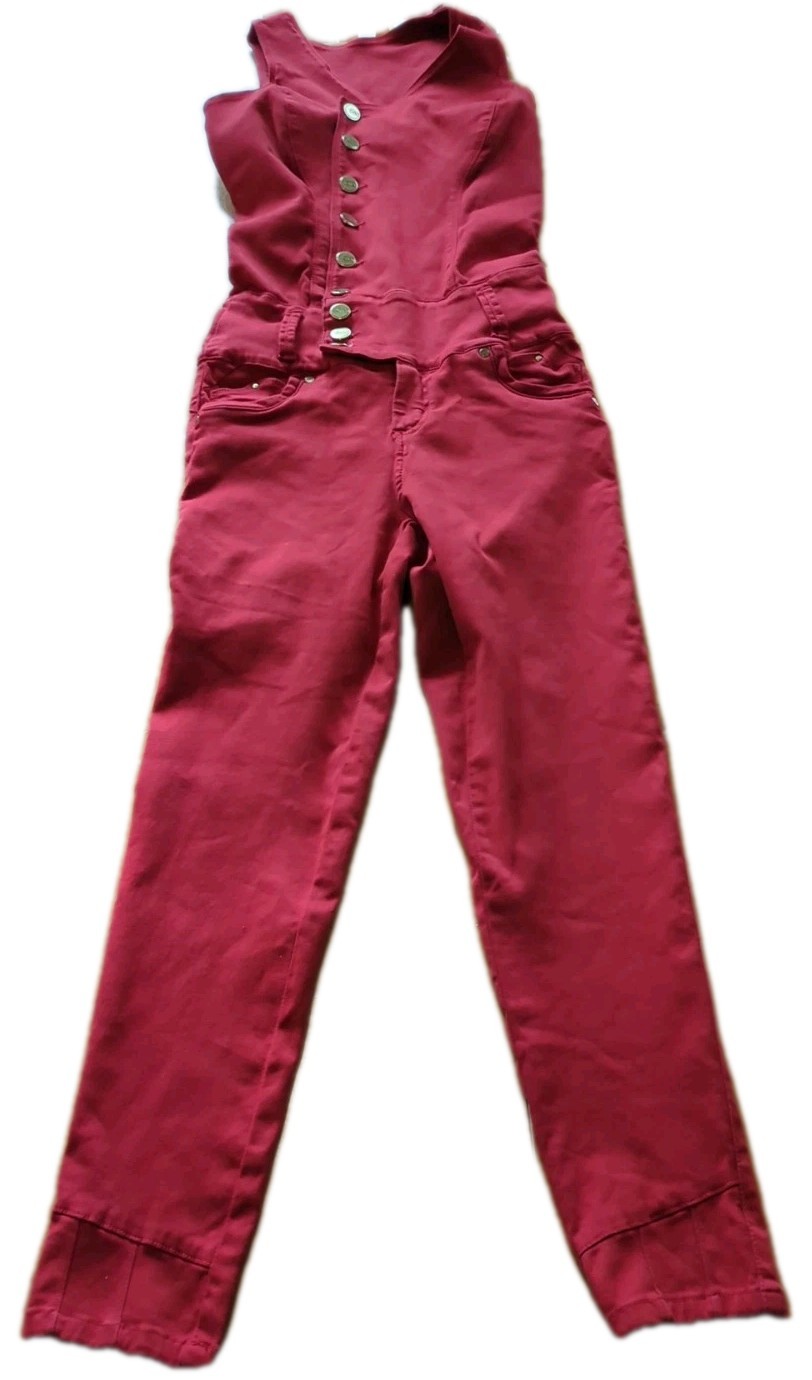 CHNT Red Overalls Columbia Size 12 Check Description