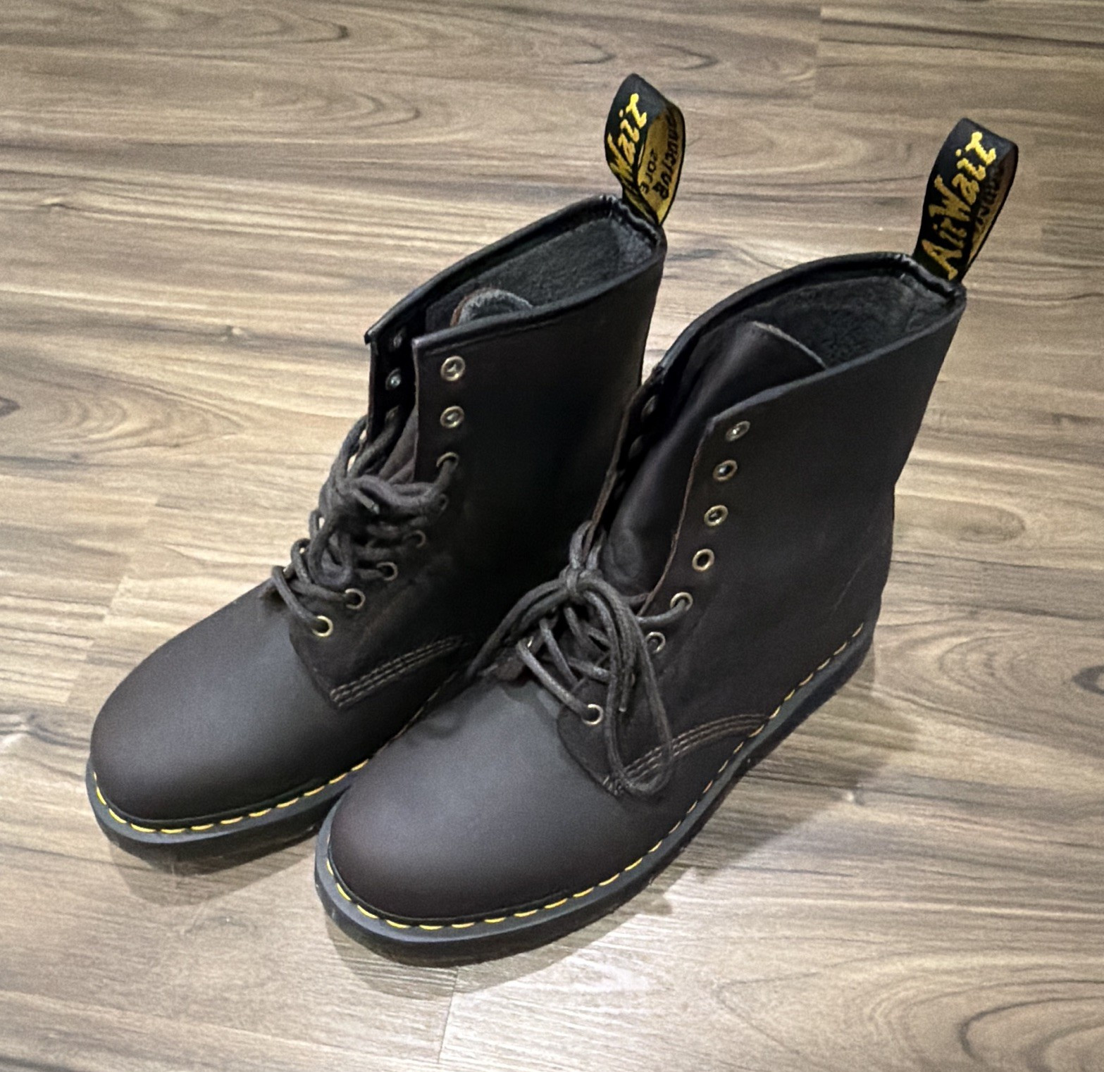 Dr. Martens Men’s Black Leather Lace-Up Combat Ankle Boots US 11 EU 46