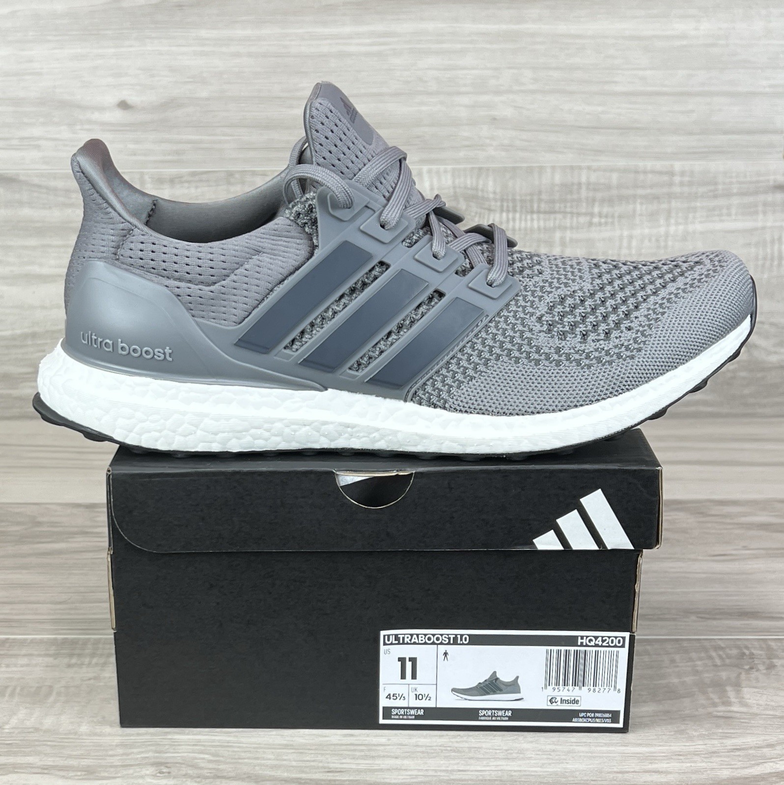 Adidas UltraBoost 1.0 Grey White Black New Running Shoes (HQ4200) Men’s Sz 11