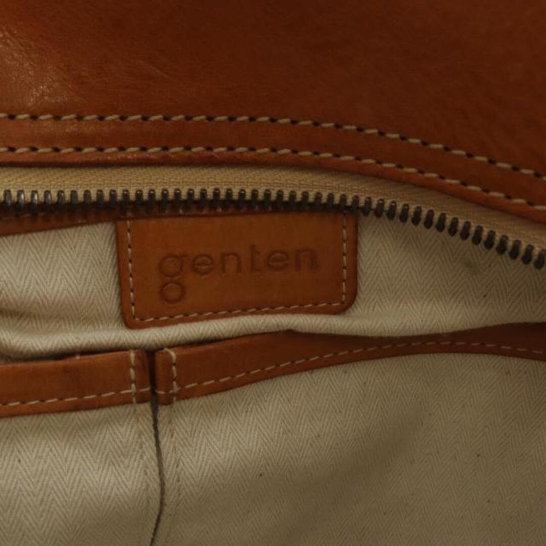 Genten Leather One Shoulder Bag Handbag Brown SR Used e75c7d7a14dfb94d57ee387748
