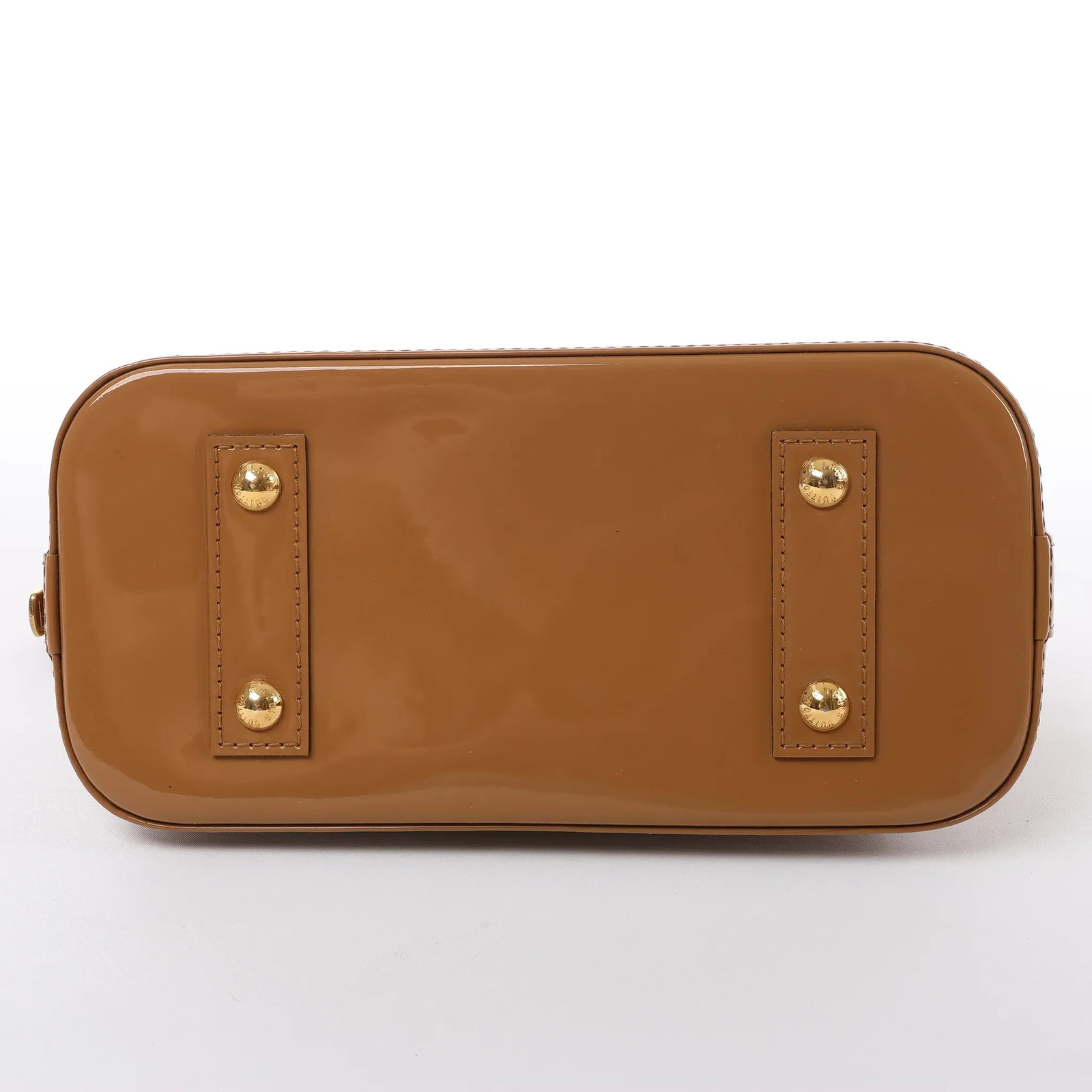 Louis Vuitton Alma BB Monogram Vernis 2Way Handbag in Brown M91585