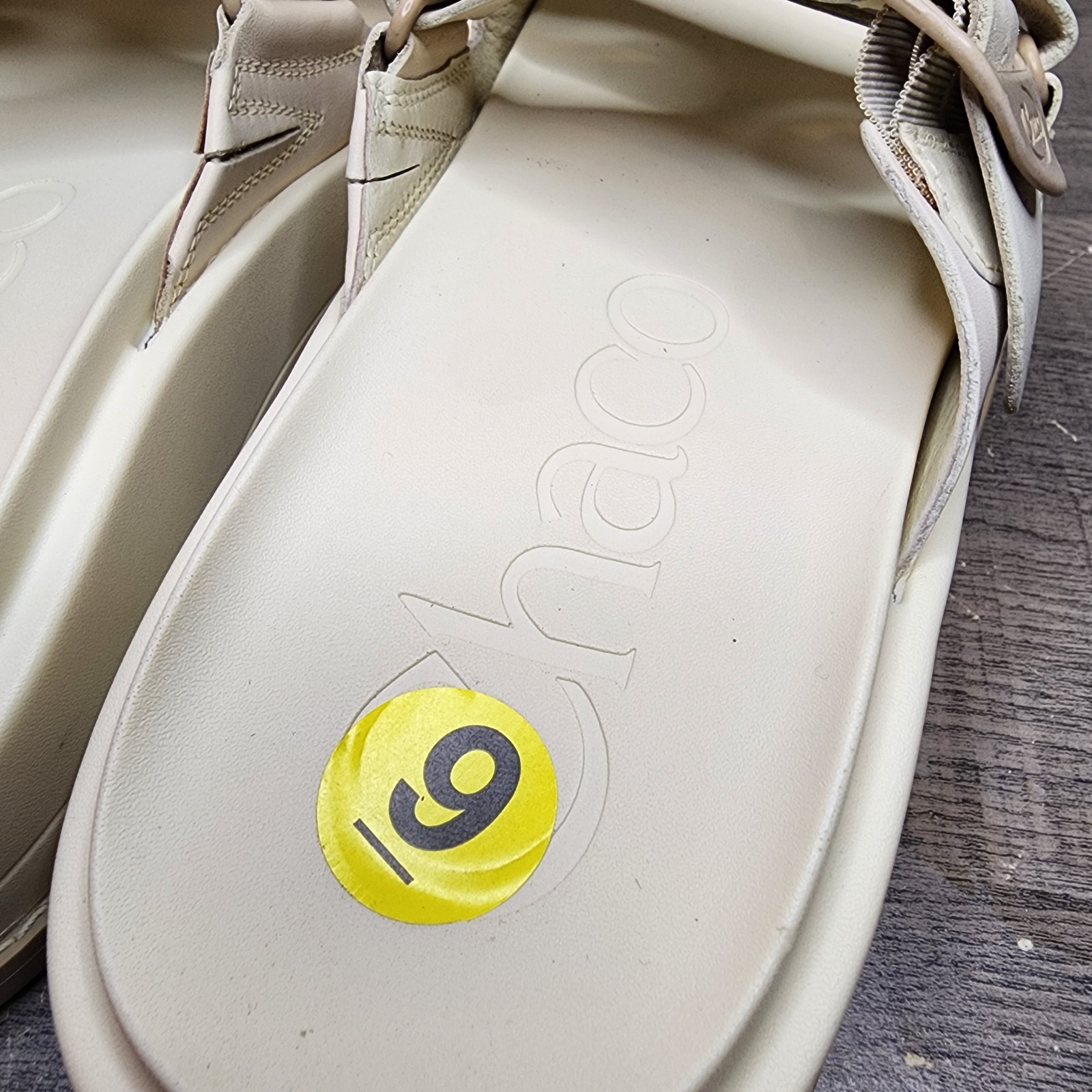 Chaco Townes Midform Slide Sandals Women’s 9 Angora Cream White Leather