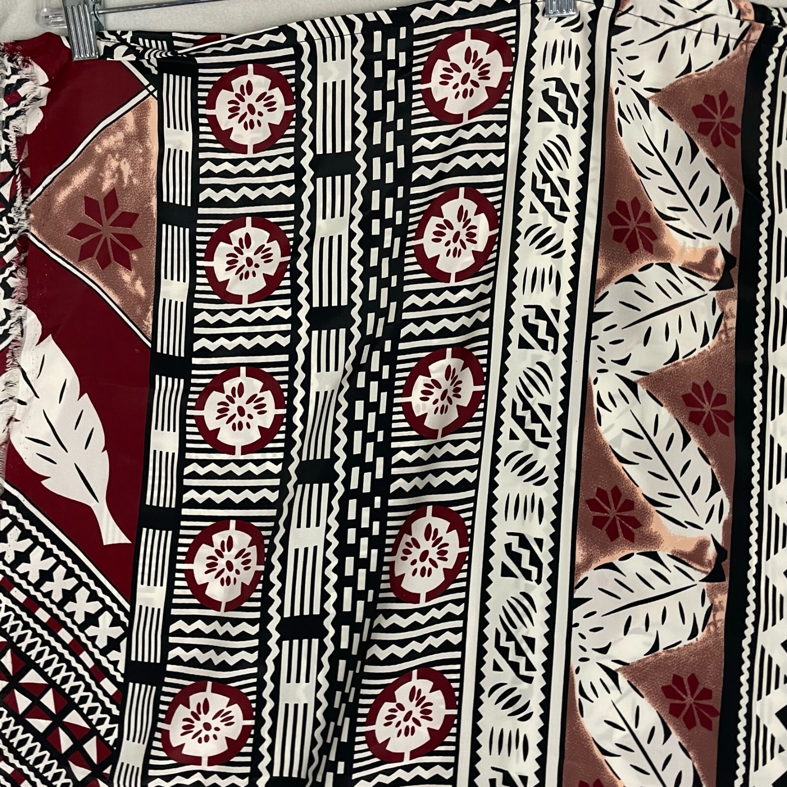 Women’s Tribal Design Satin Smooth Feel Oblong Scarf 68X44