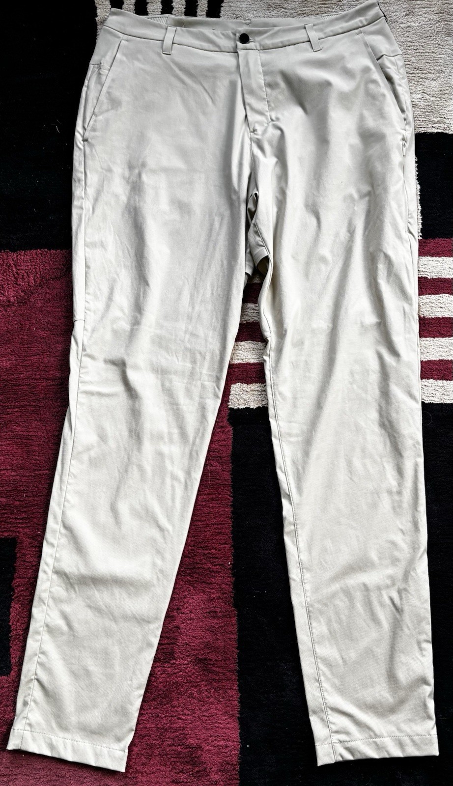 Lululemon ABC Classic Fit 6 Pocket Golf Pants Mens 36 X 35 Khaki Nylon Stretch