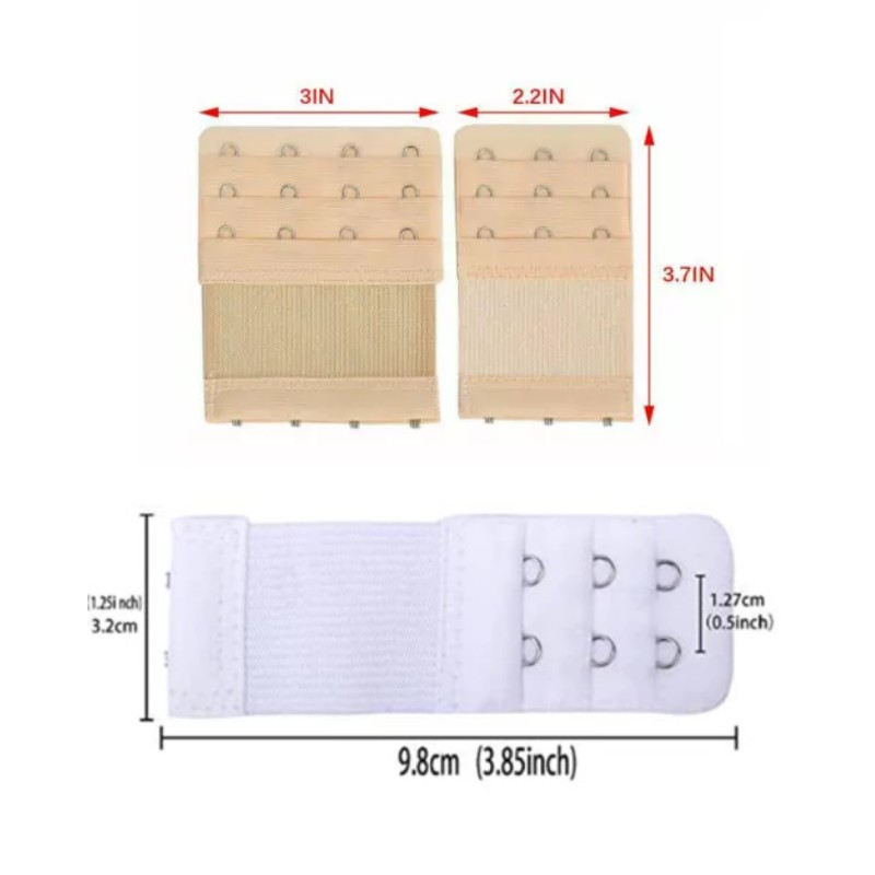 4Pcs Adjustable Bra Extender 2/3/4 Hooks with Elastic Underwear Strap Extension