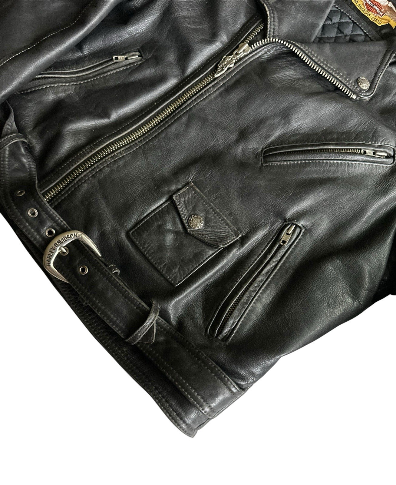 Vintage Harley-Davidson Black Eagle Leather Tassel Jacket Men’s Size 44 (Custom)