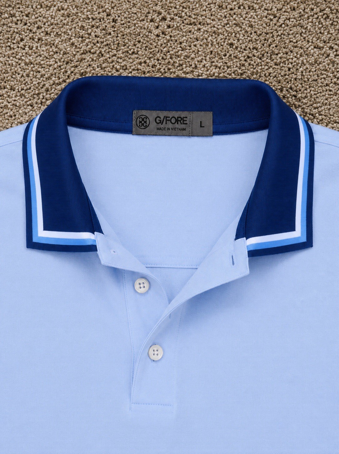G/FORE G4 Men’s Large Light Blue Performance Golf Polo Shirt Polyamide