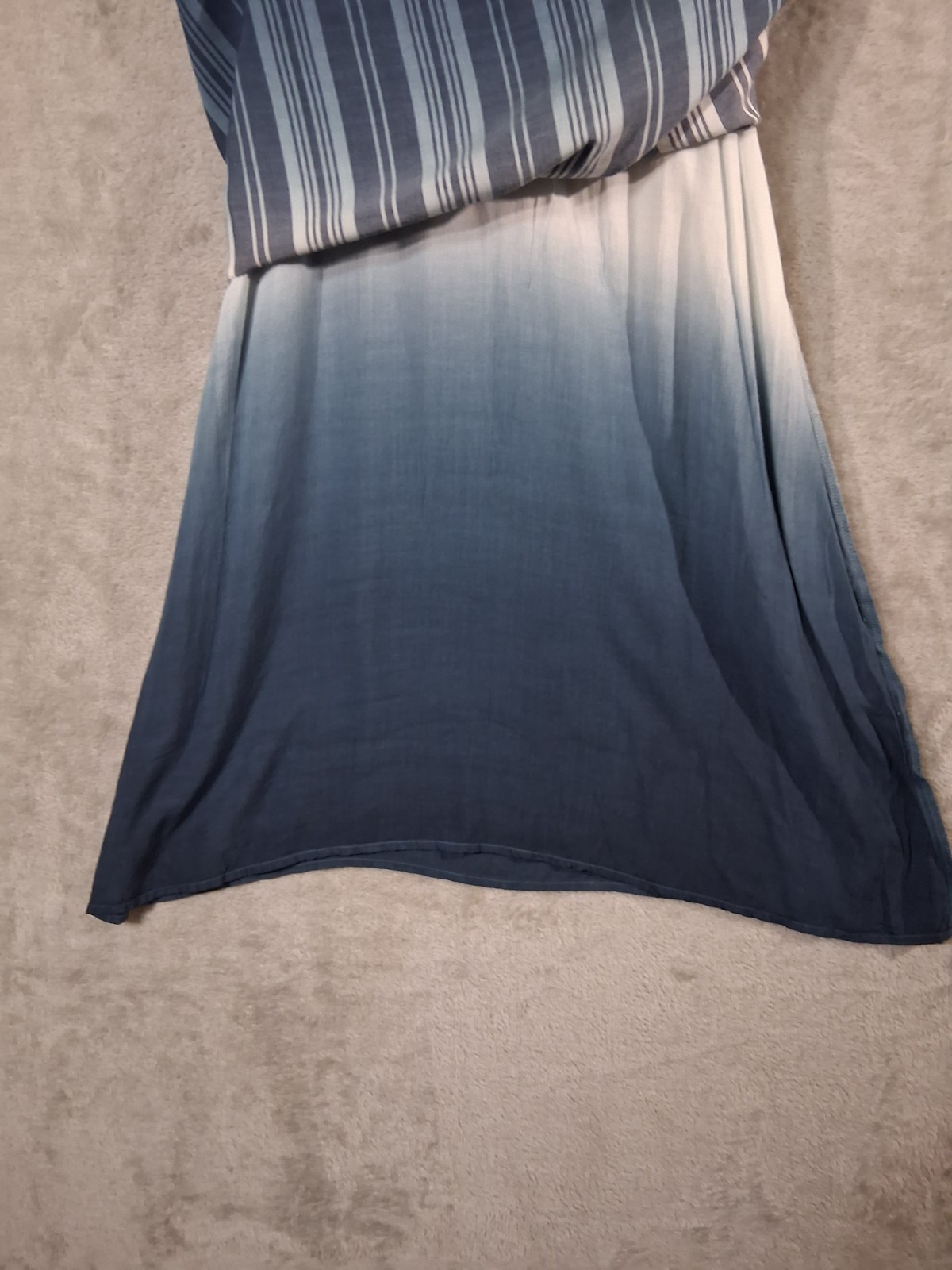 Promesa Blue White Strips Ombre Halter Maxi Dress Women’s Size M Boho Summer