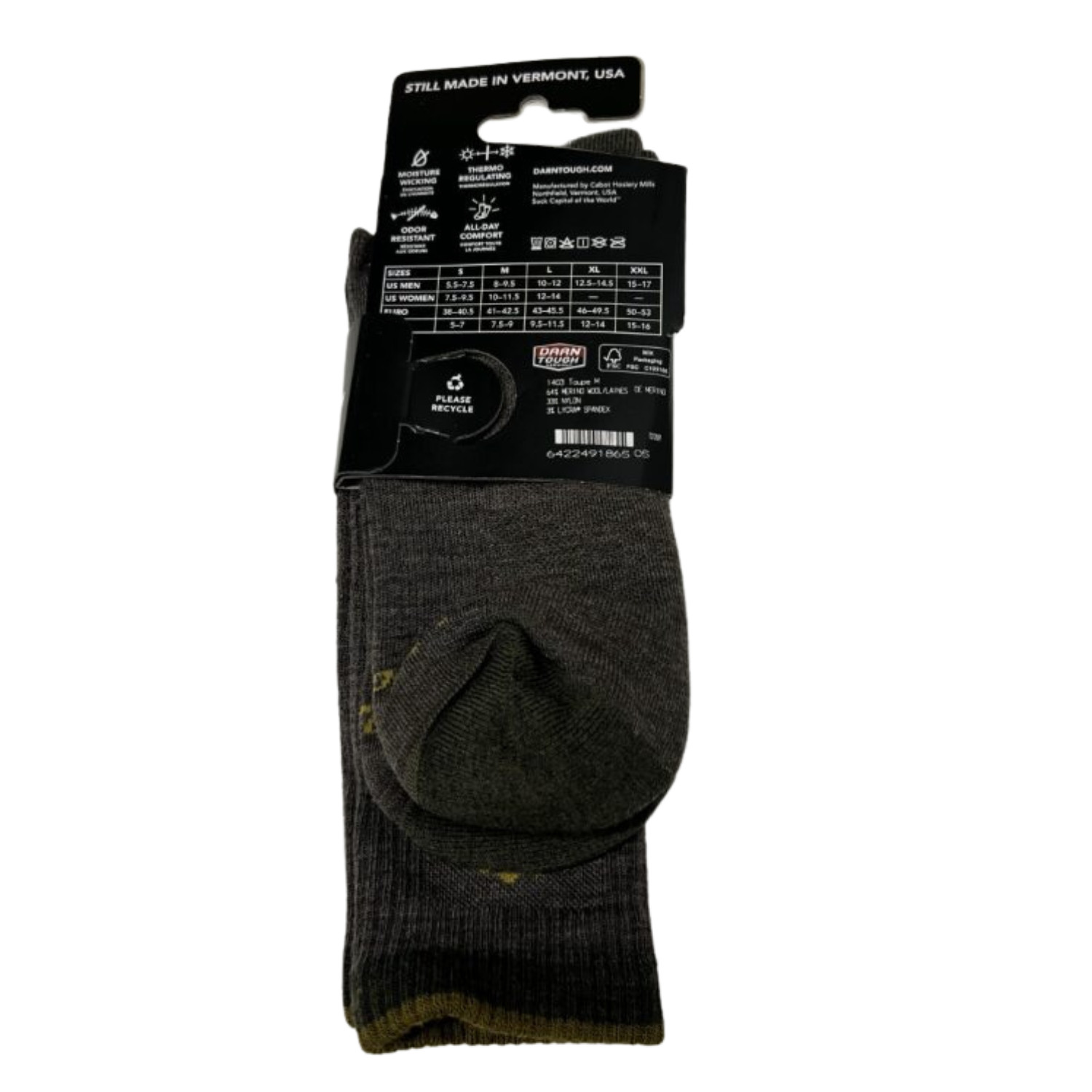 Darn Tough Men’s Hiker Boot Cushion Midweight Hiking Socks, Size & Color Options
