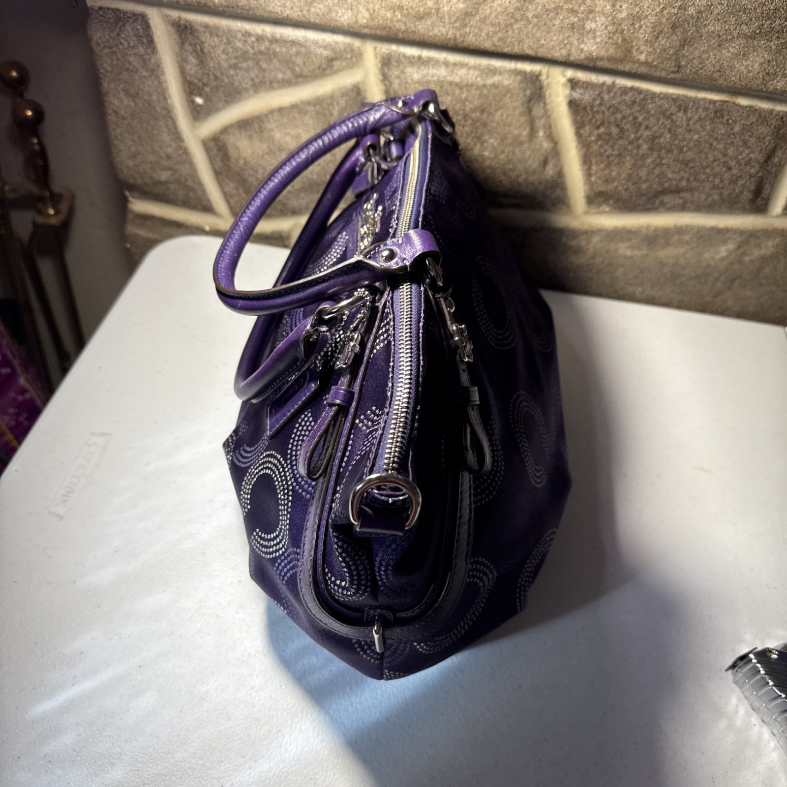 Coach Madison Dotted Op Art Large Sophia Satchel Style