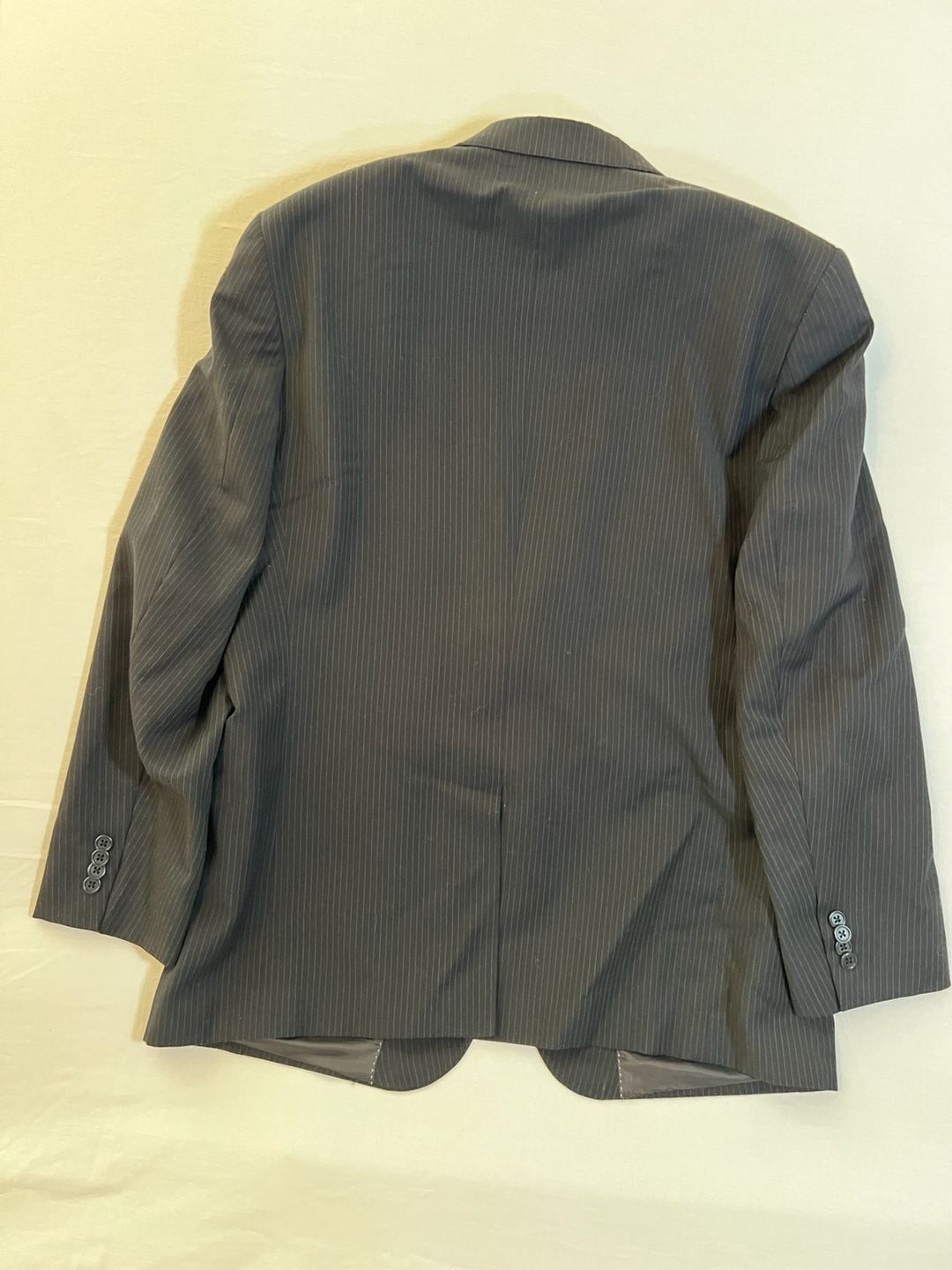 Murano Collezione Men’s Black Pinstripe Two-Button Blazer Jacket 43R