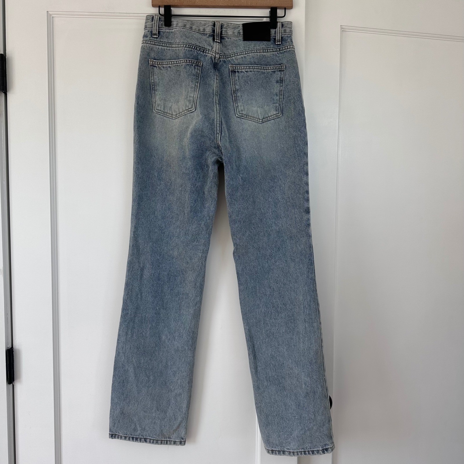 Source Unknown ACME High Waisted Straight Leg Jeans Light Wash Cotton Denim L