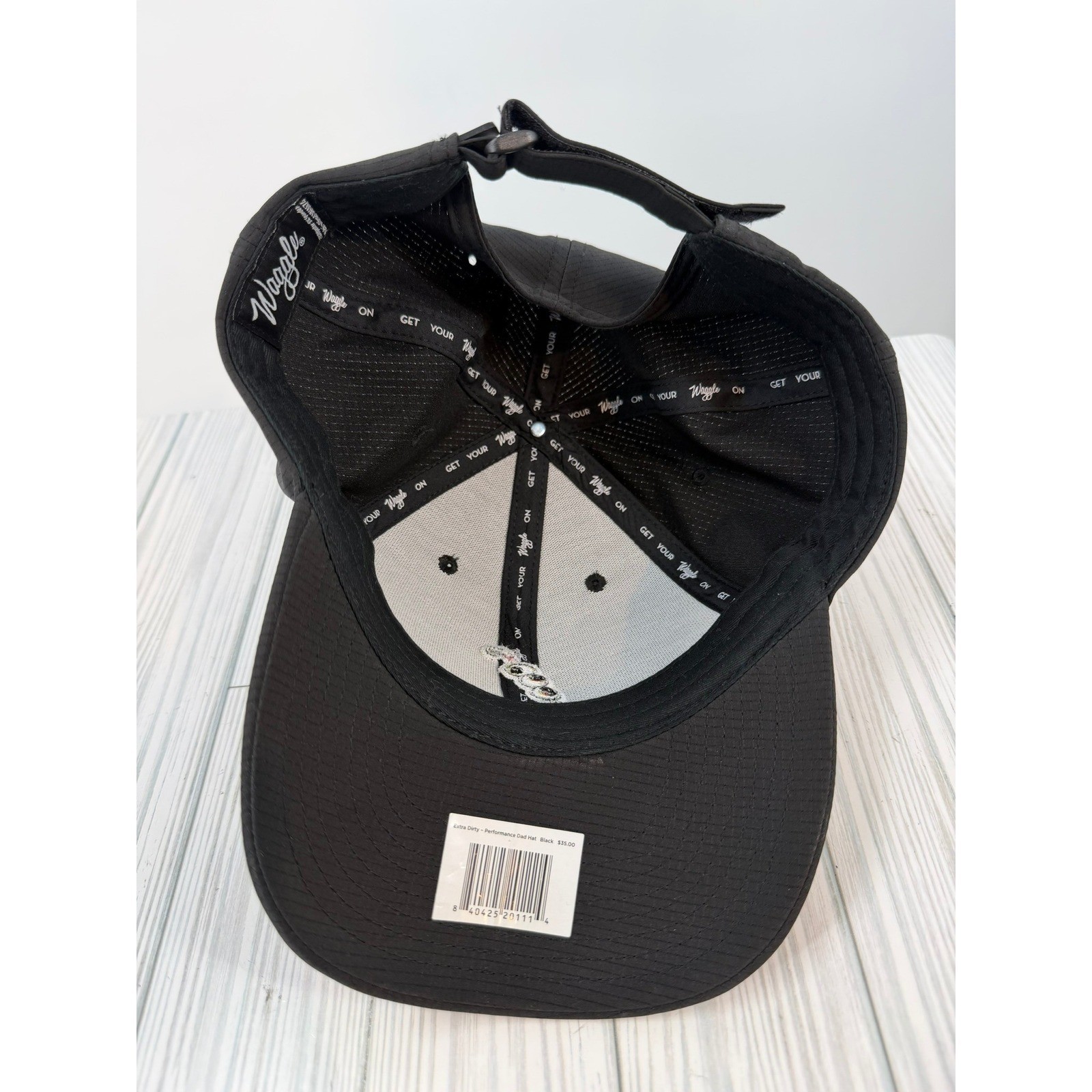 Waggle Golf Extra Dirty Performance Dad Hat Black Martini Olive Adjustable Cap