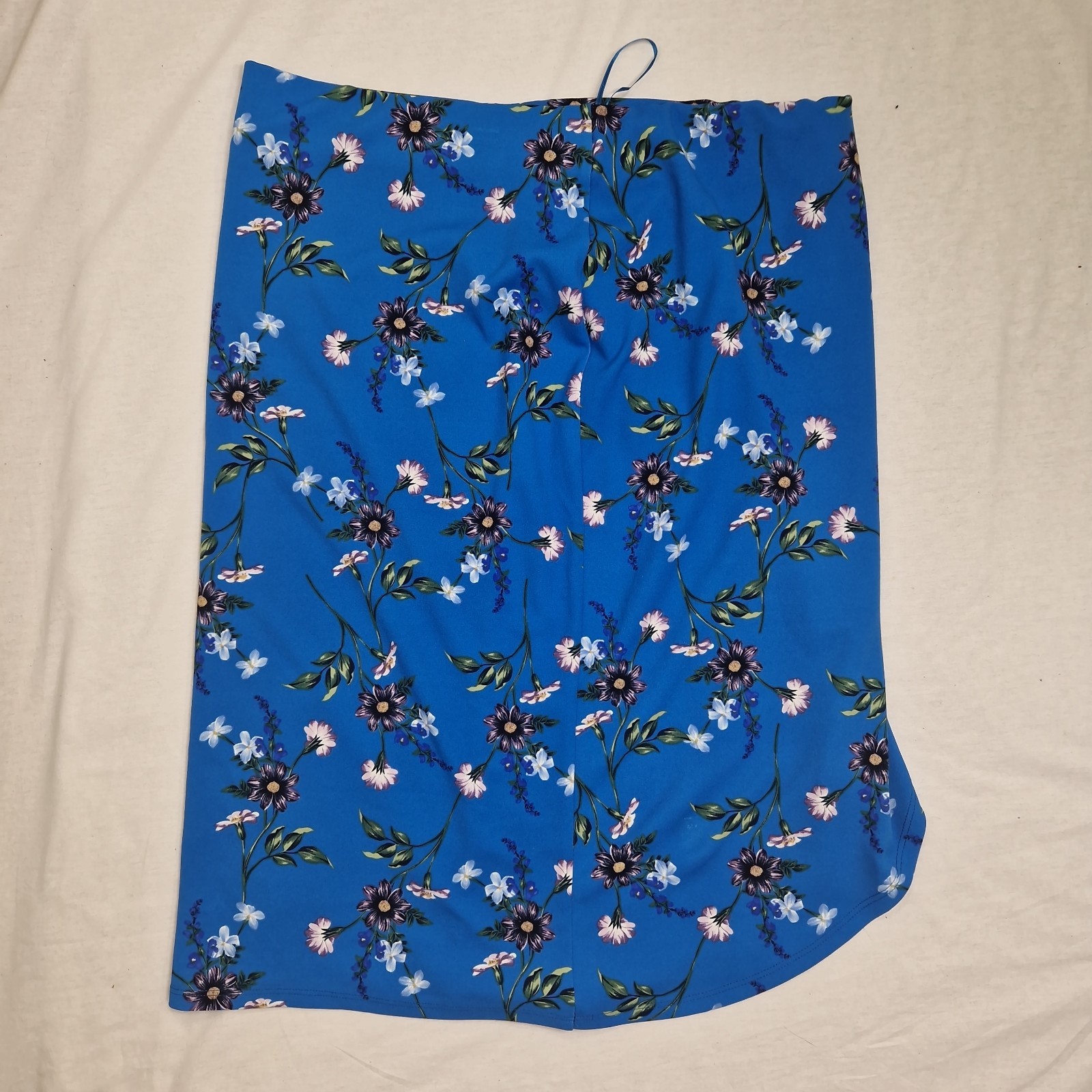 Envy Womens Wrap Skirt Floral Stretch Jersey Blue Size UK 16 Length 27in