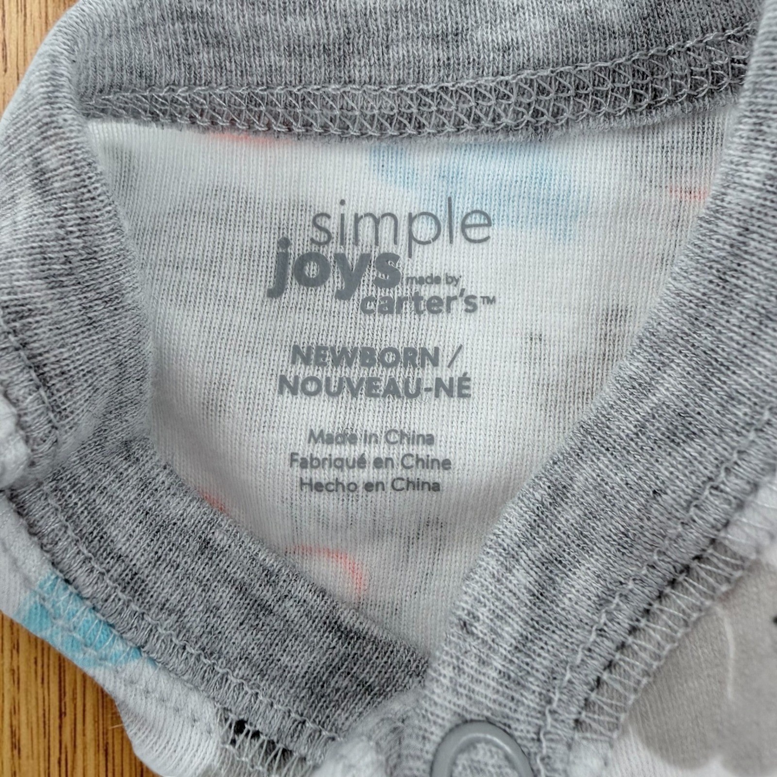 Carter’s Newborn 2-Pack Footless Snap Rompers Fold Over Mittens Animal Print