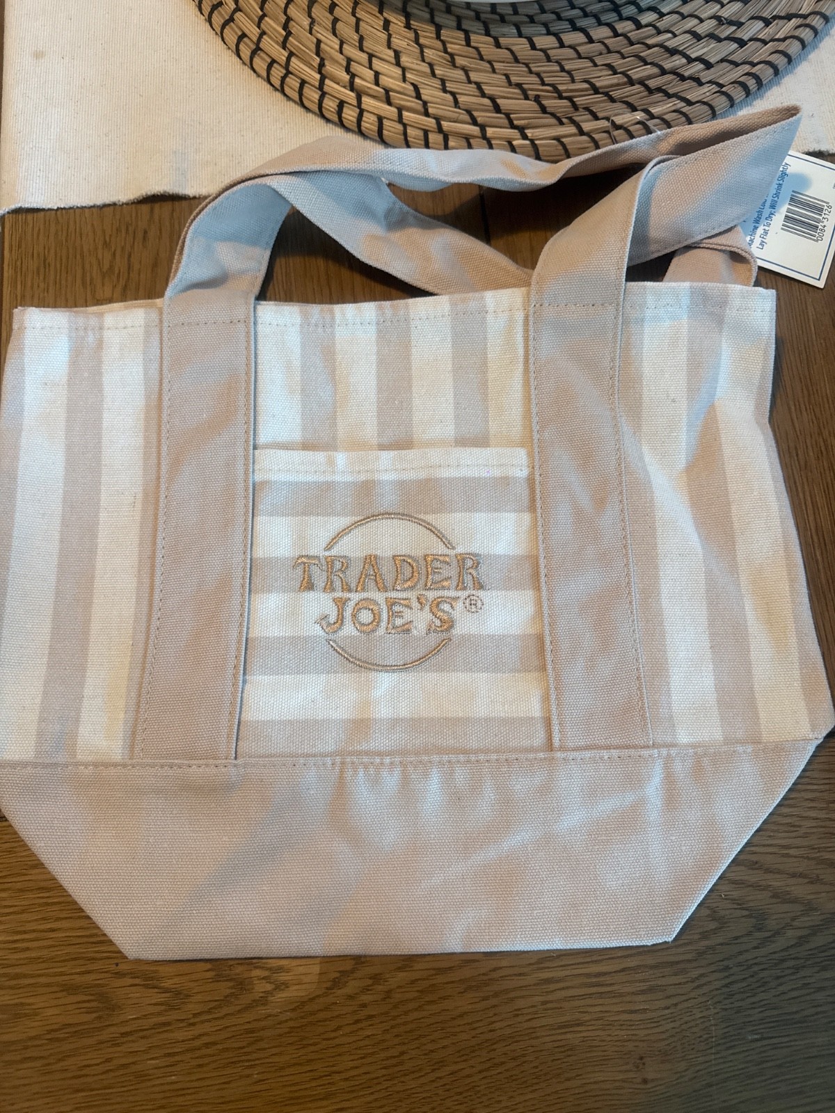 Trader Joe’s Striped Pastel Mini Canvas Tote Bags 2026 Limited Edition Set Of 4