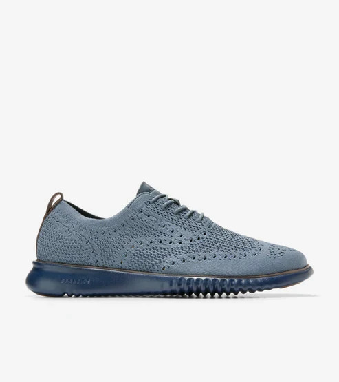 Cole Haan Men’s 2.ZERØGRAND Wingtip Oxford C37991, Stormy/Blue Wing Teal, 11 M