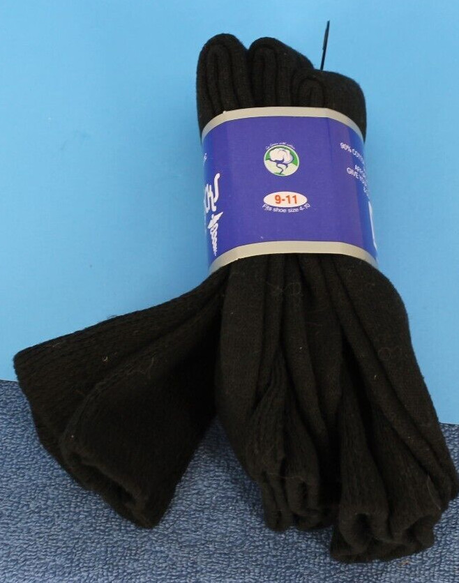 Diabetic Socks Dr Hero Black Size 9-11 shoe size 4-10 3 pair 90% Cotton RN96720