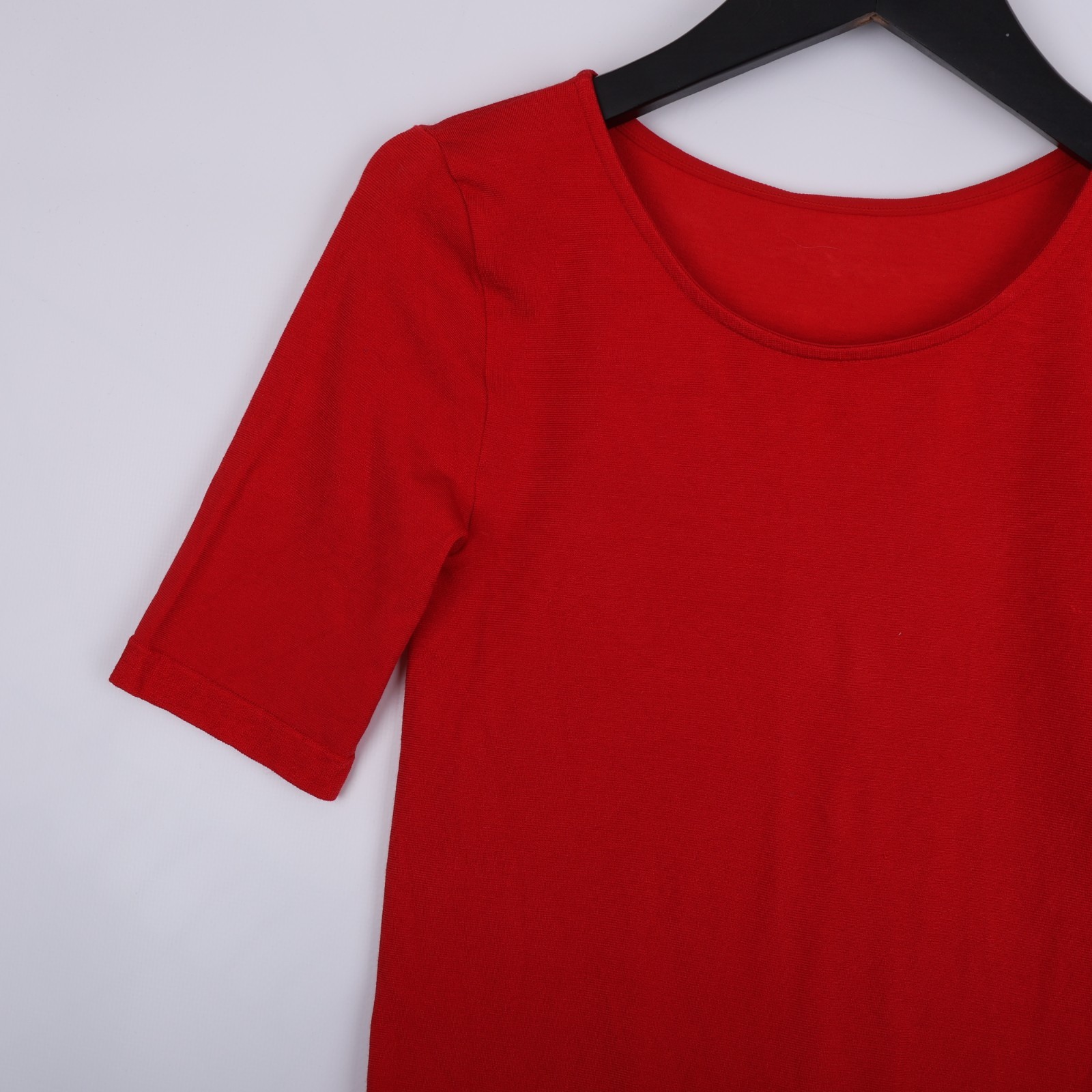 Wolford Opaque Naturel Women Red Short Sleeve Bodysuit Size Small S Cotton Blend
