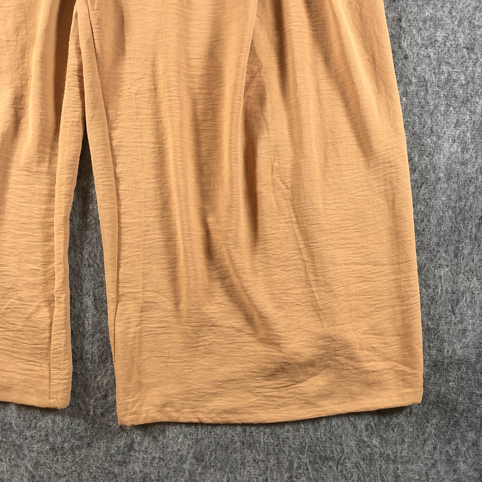 LEPUNUO Pants Womens XXL Beige Paperbag Wide Leg Belted Casual