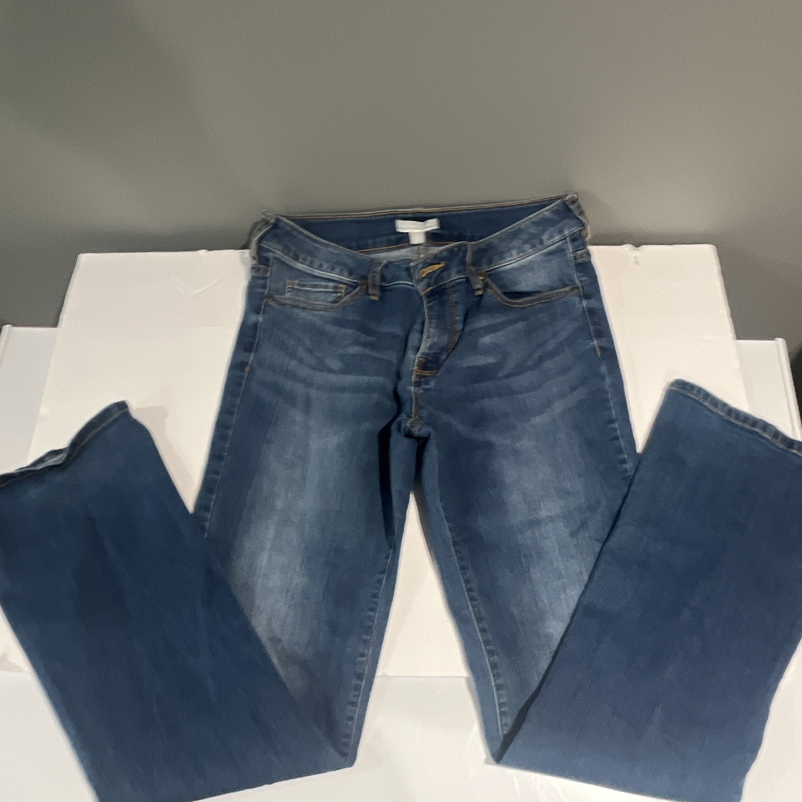 New York & Company Women’s Flared Jeans Blue Denim 5-Pocket Regular Size 10