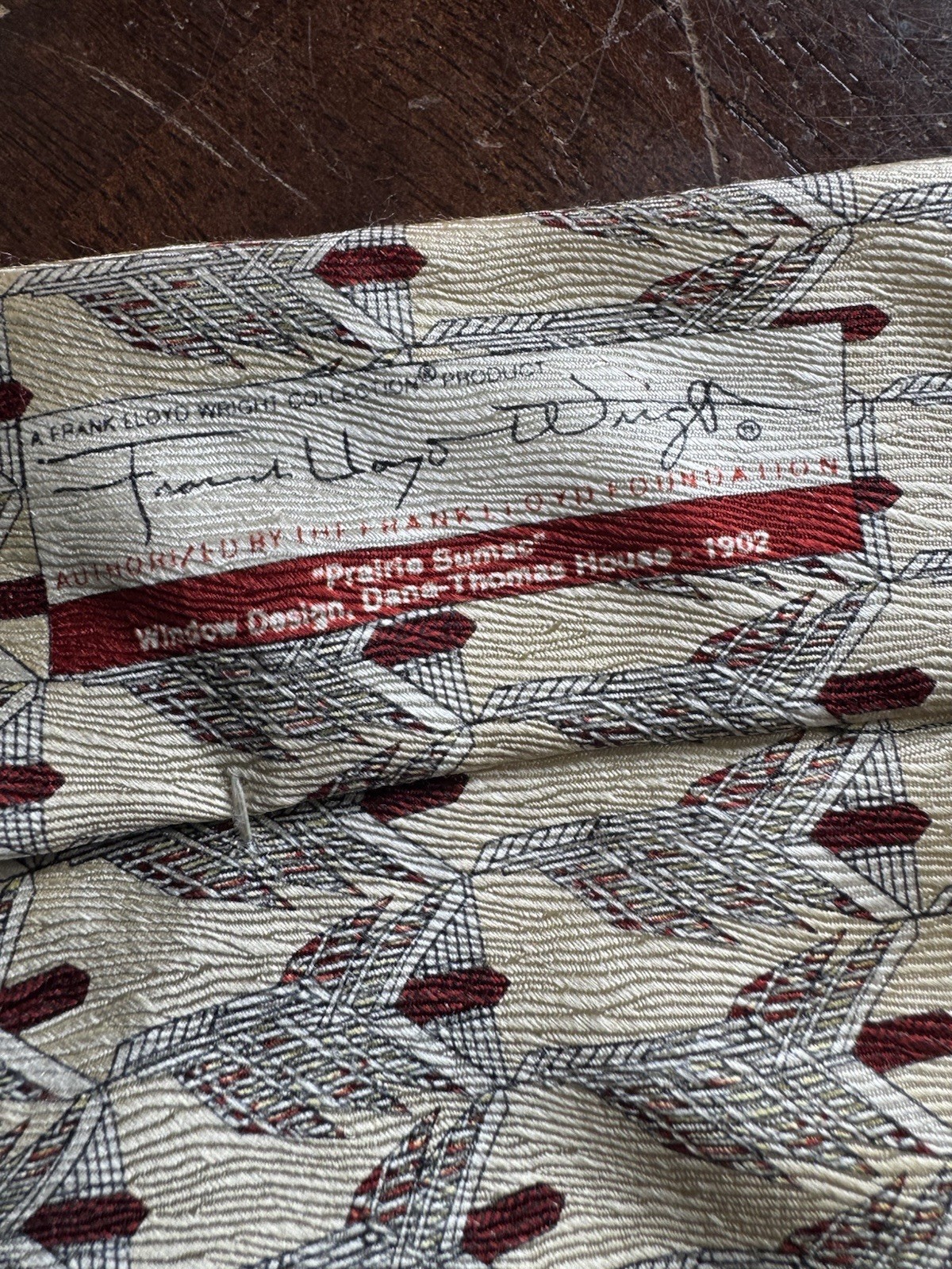 Architect Frank Lloyd Wright “Prairie Sumac / Dana-Thomas House 1902” Silk Tie